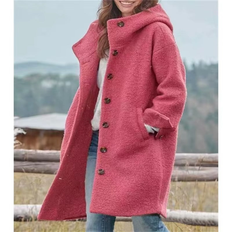 Elisa™ |Cappotto in Lana Merino a Maniche Lunghe con Bottoni